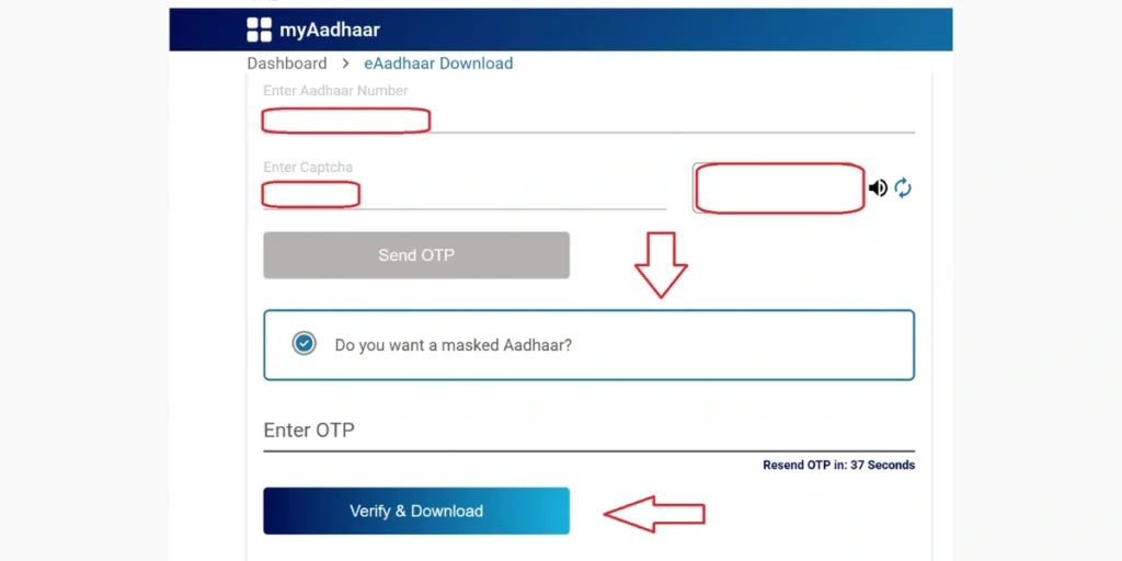 Masked Aadhaar Download