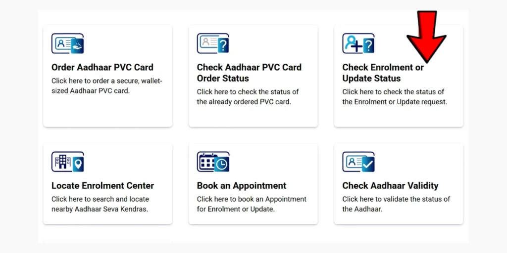aadhaar card status check 